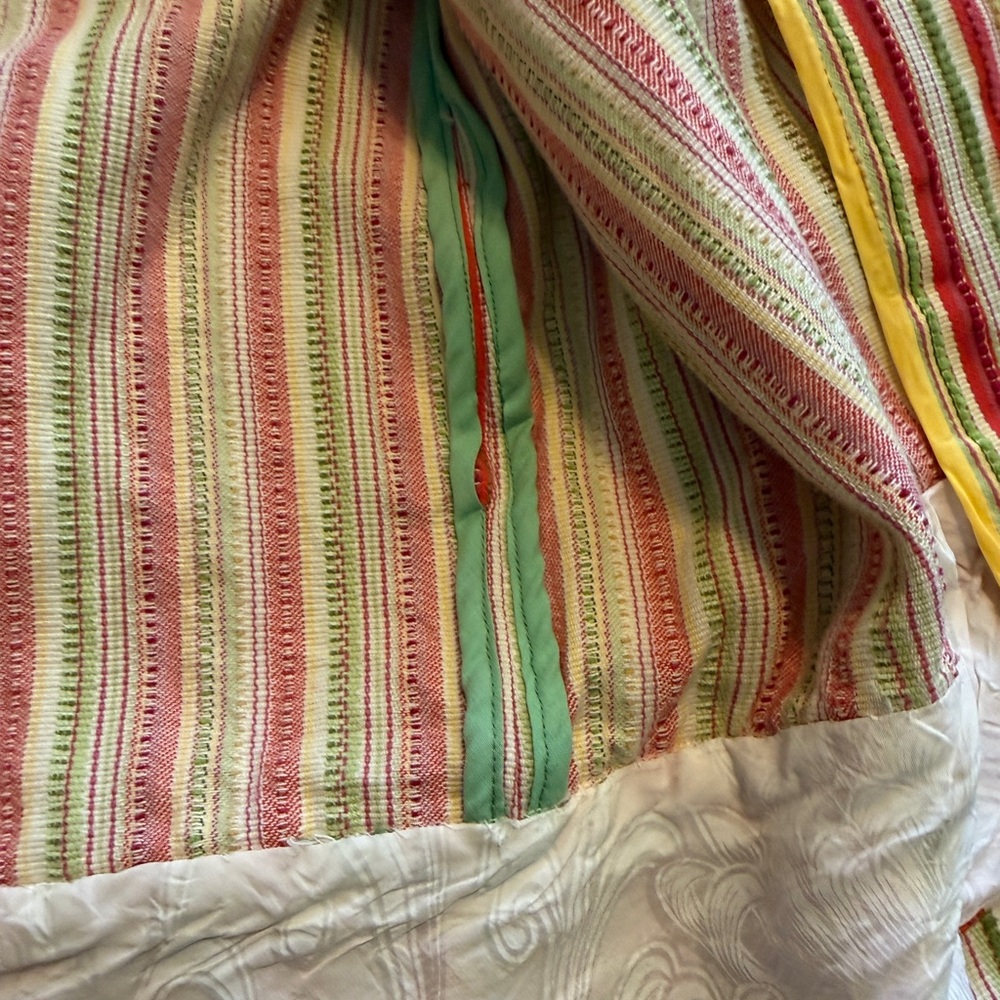 Vintage Striped Jacket Colorful Textured Cotton No Tag - Picture 6 of 8